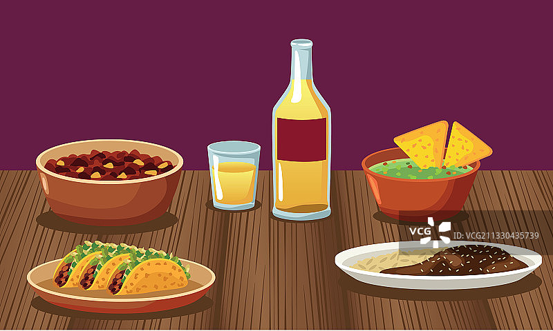 带有菜单的墨西哥美食餐厅海报图片素材