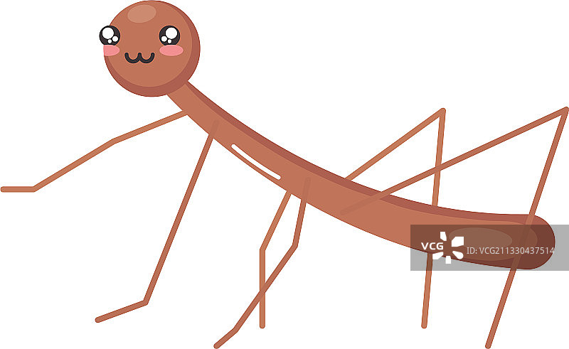 可爱的竹节虫彩色图标设计图片素材