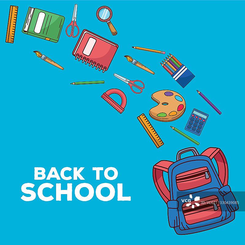 开学季字母与书包图片素材