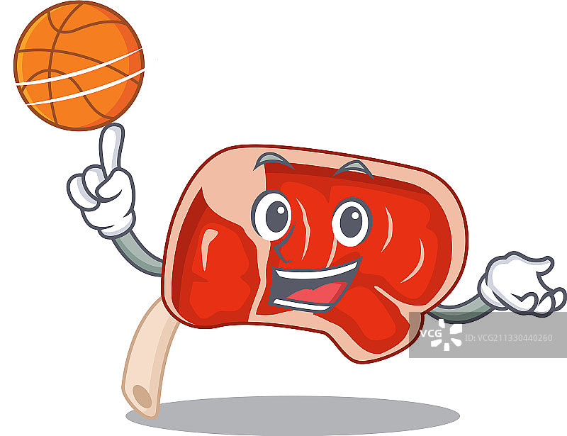 卡通运动吉祥物设计：肋眼牛排图片素材