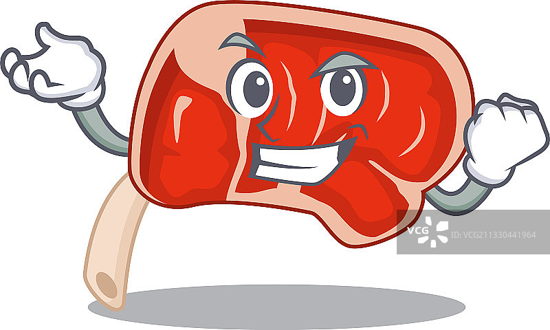 有趣的卡通设计概念的优质肋排，带有图片素材