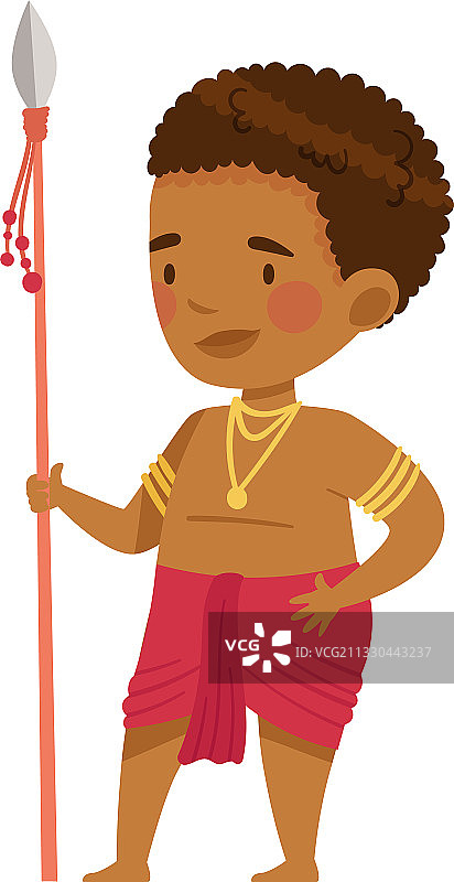 穿着传统部落服装的非洲小男孩图片素材