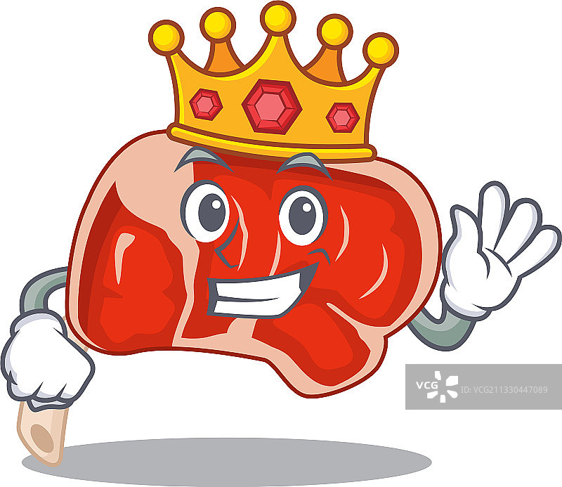 戴着高级肋排的智者国王吉祥物设计图片素材