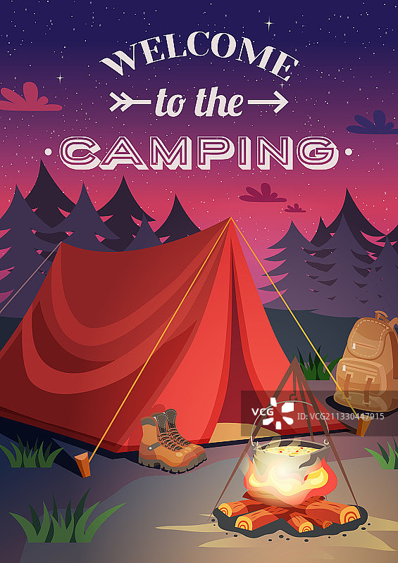 露营欢迎海报图片素材