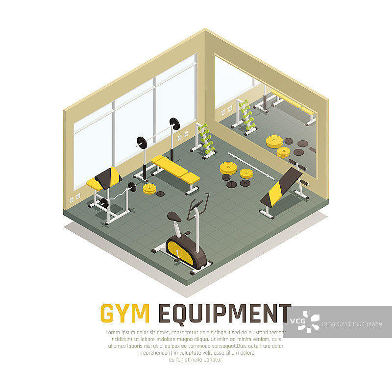 2.5D健身器材组合图片素材