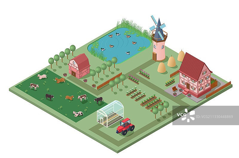 2.5D农业耕作概念图片素材