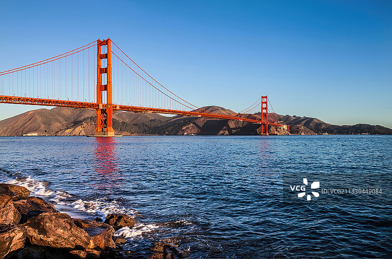 金门大桥Golden Gate Bridge-跨距最大悬索桥图片素材