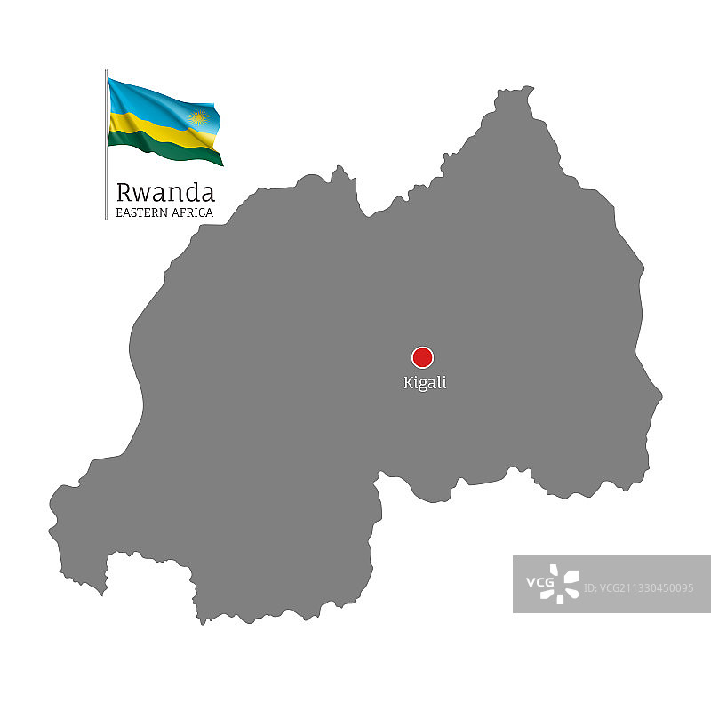 卢旺达国家地图轮廓图片素材