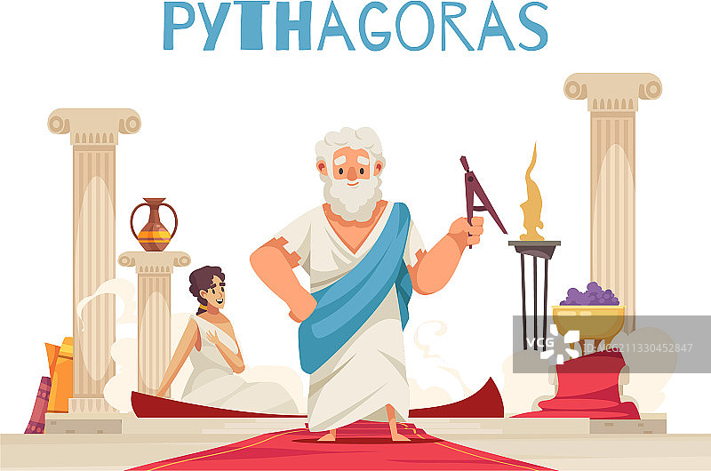 希腊风格的涂鸦组合图片素材