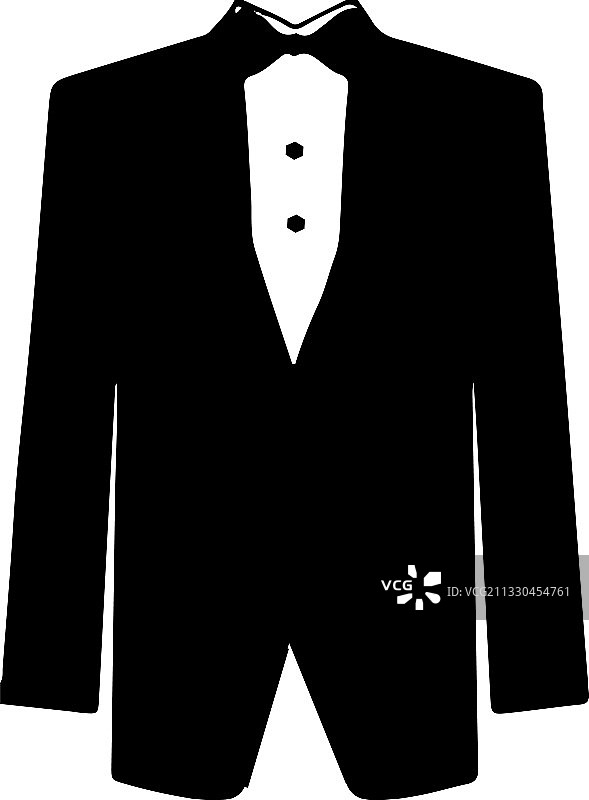 白色背景上的燕尾服图标图片素材