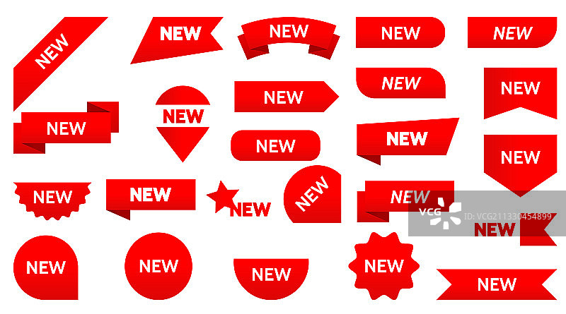 新款缎带图标徽章标签贴纸图片素材