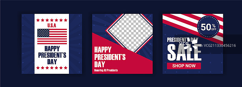 美国总统日贺卡展示图片素材
