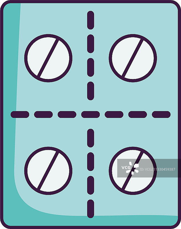 扁平风格的药丸泡罩图标图片素材