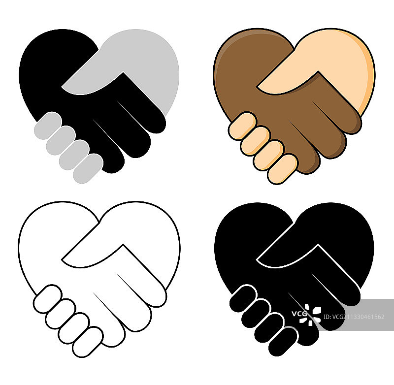 心形握手-反对种族歧视图片素材