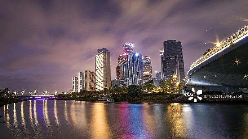 前海夜色图片素材