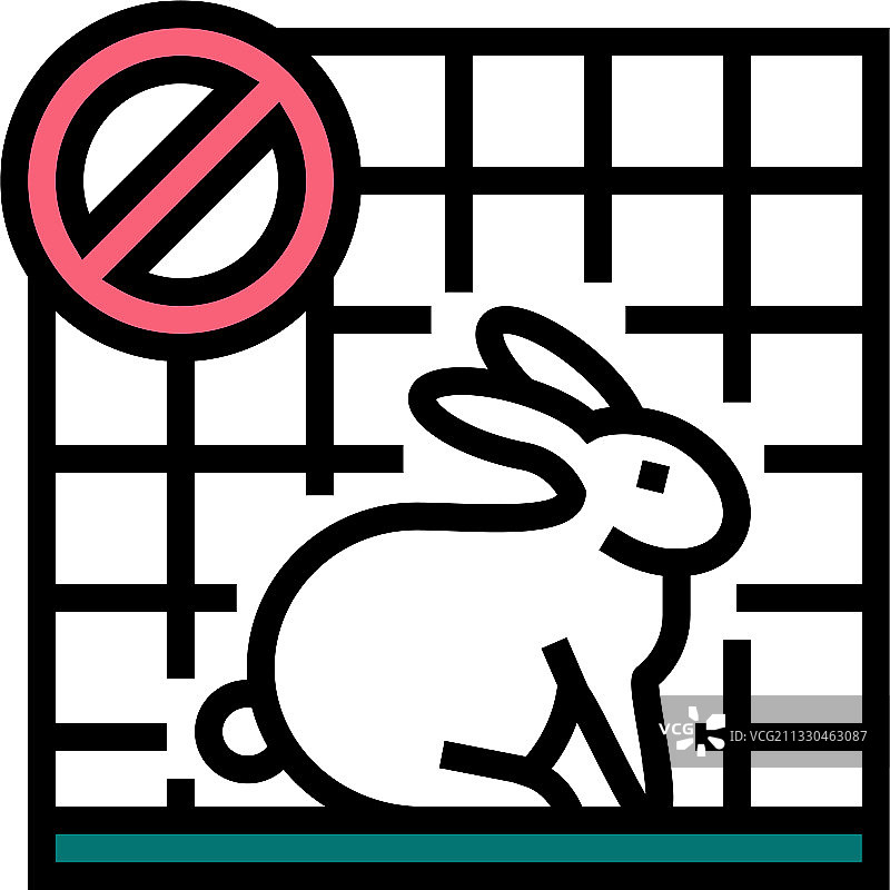 笼子里停止饲养兔子彩色图标图片素材