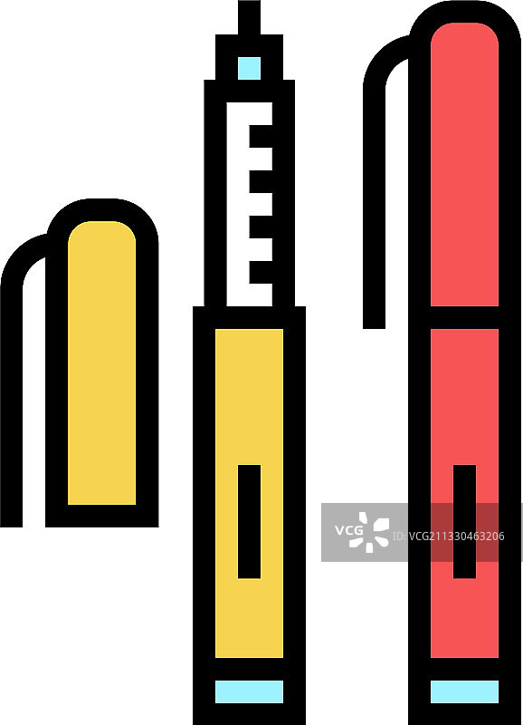 胰岛素便携式注射笔彩色图标图片素材