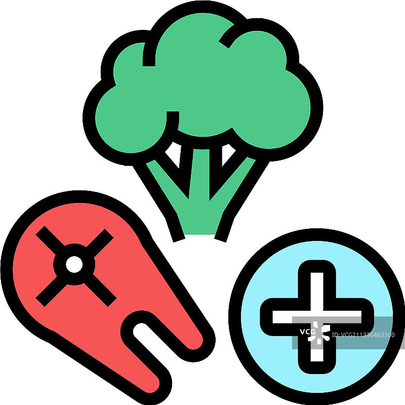 健康食品彩色图标图片素材