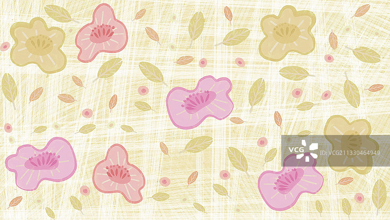 可爱碎花背景插画图片素材