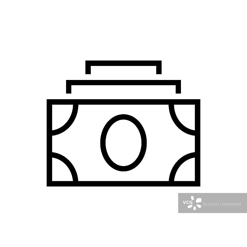 美元线条图标可编辑笔触图片素材