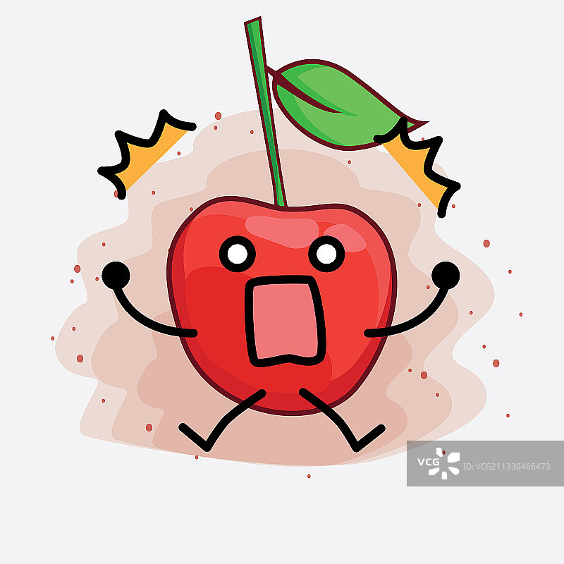 可爱的冰镇樱桃角色图片素材