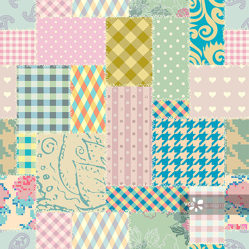 拼布纺织图案无缝绗缝图片素材