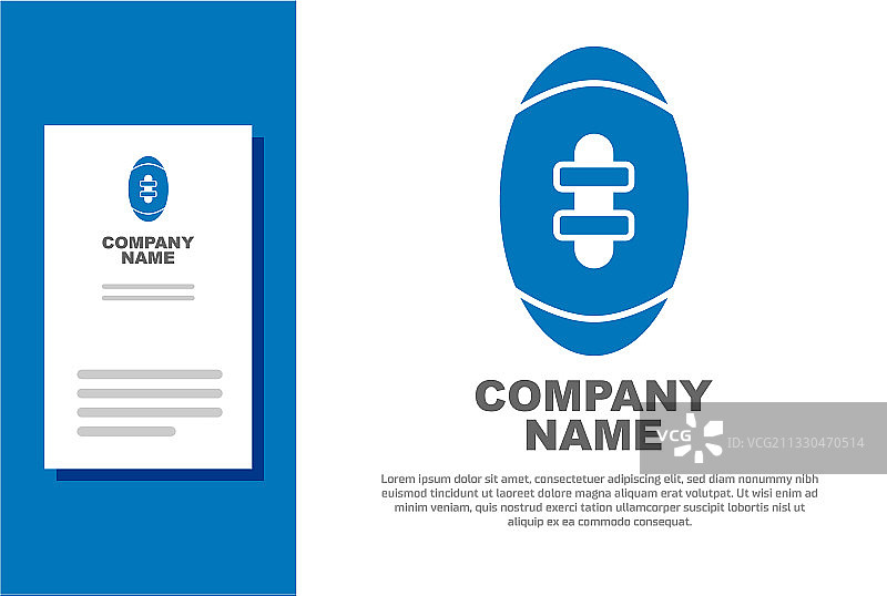 白色背景上的蓝色美式橄榄球图标图片素材