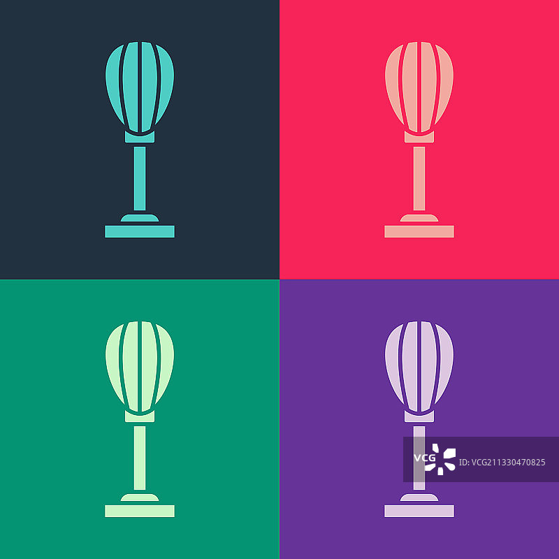 波普艺术拳击袋彩色隔离图标图片素材