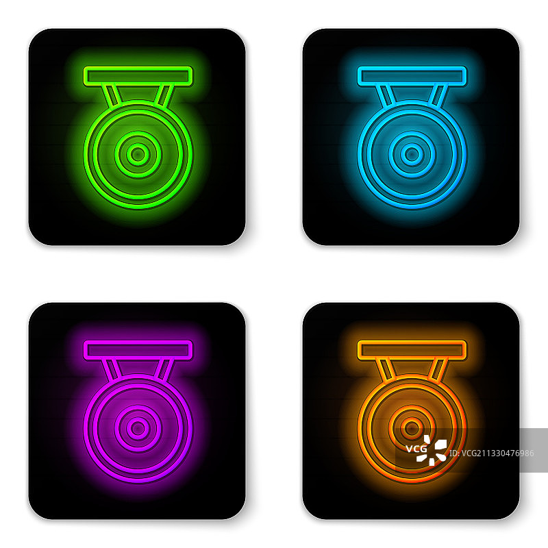 发光霓虹灯锣乐器打击乐图片素材