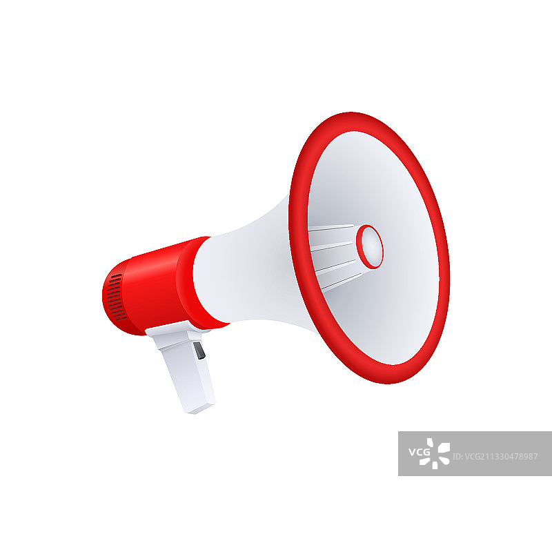 白色背景上的逼真喇叭图片素材