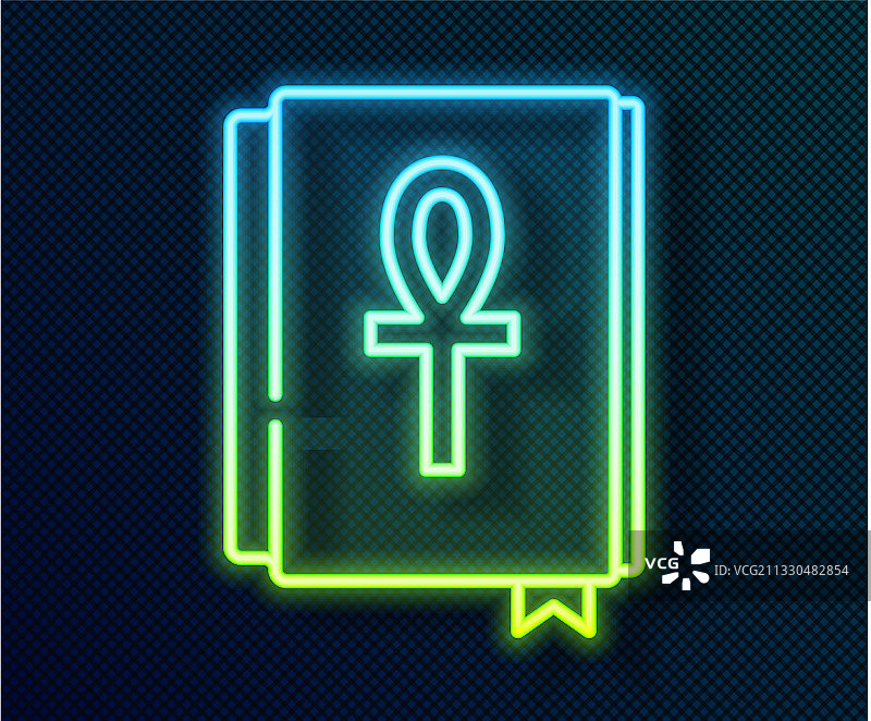 发光霓虹十字架安卡书本图标图片素材