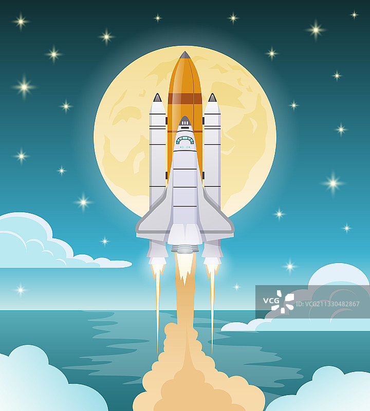 太空探索扁平化设计图片素材