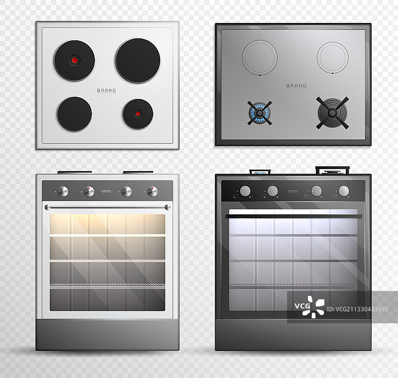 燃气电磁炉灶具图标集图片素材