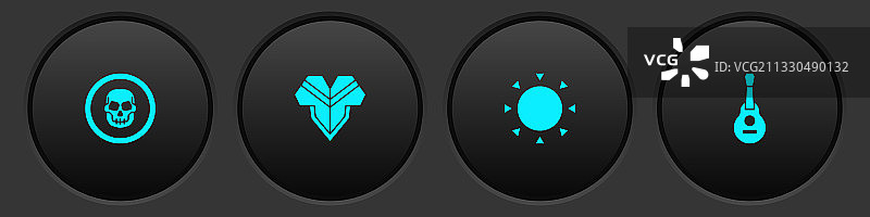 墨西哥骷髅硬币斗篷太阳和吉他矢量素材图片素材