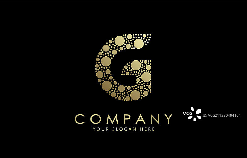金色圆点字母g标志设计图片素材