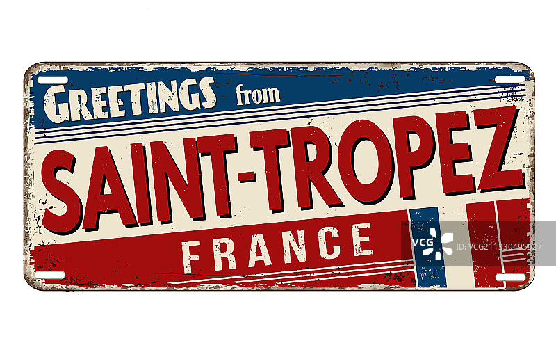 圣特罗佩复古铁锈金属问候语图片素材