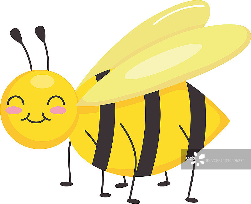 可爱蜜蜂图标彩色设计图片素材