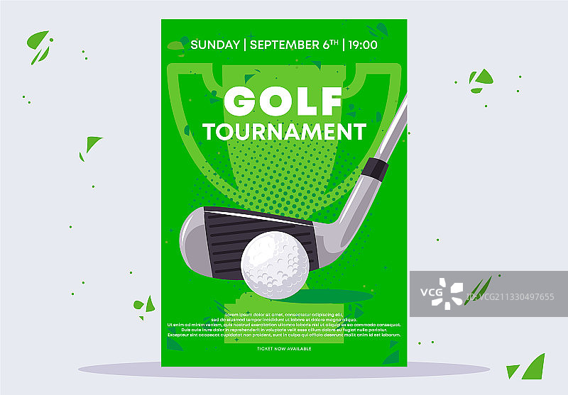 高尔夫锦标赛海报模板图片素材