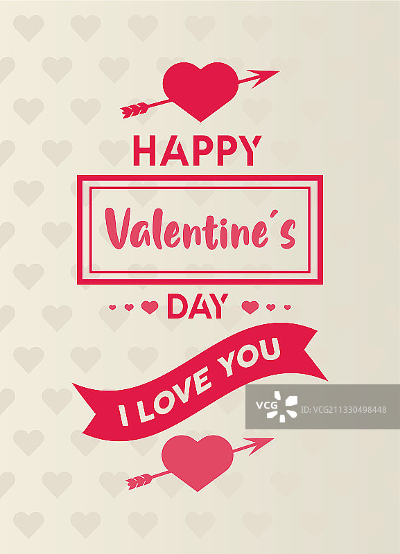带箭头的浪漫情人节贺卡图片素材