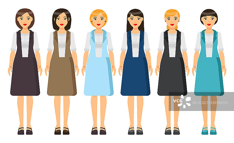 穿着时尚的不同行业女商人合集图片素材