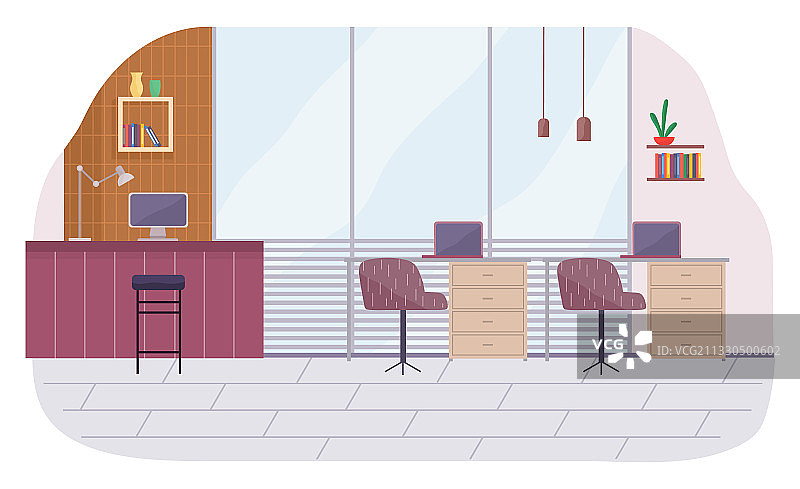 办公室内部工作区设计图片素材