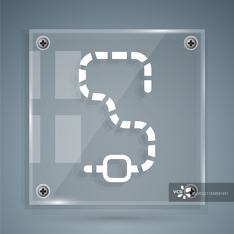 白色蠕虫图标，灰色背景图片素材