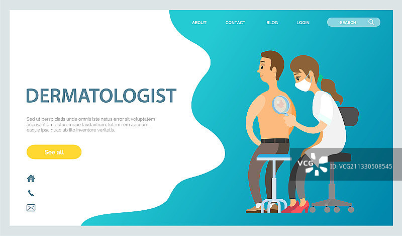 皮肤科医生检查男性患者的斑点图片素材