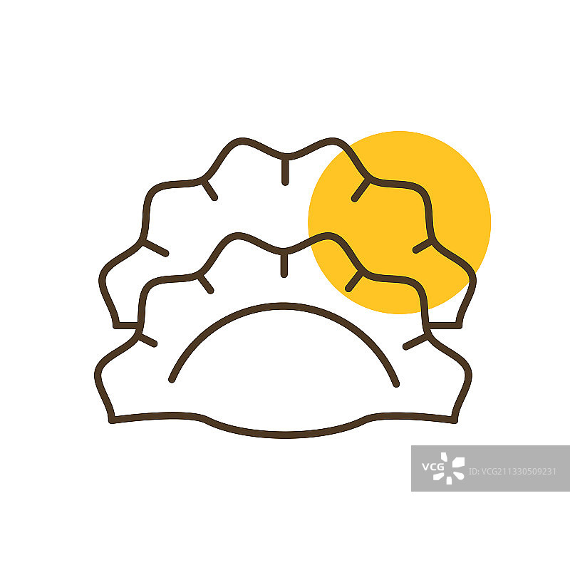 两个锅贴或饺子图标图片素材