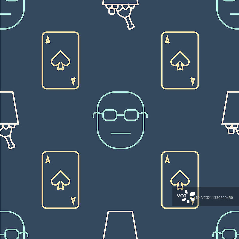 冰桶香槟扑克牌组合图标图片素材