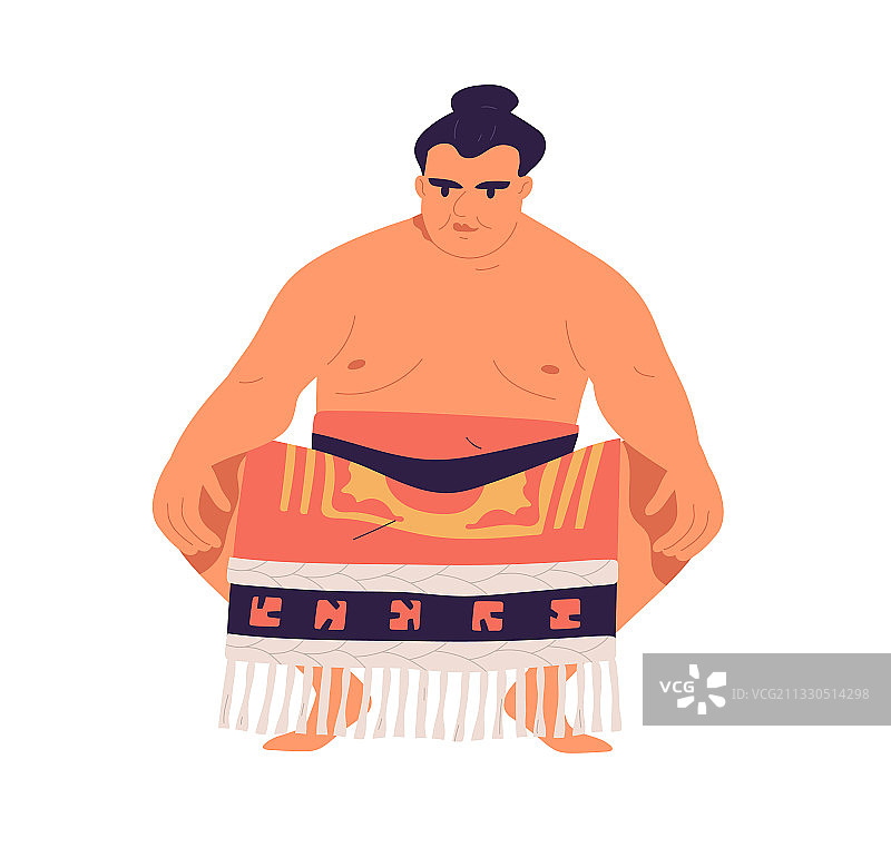 日式相扑选手低蹲姿势图片素材