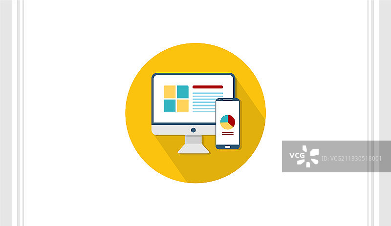 电脑扁平图标模板技术设计图片素材