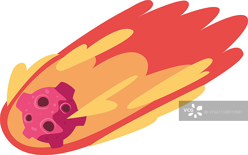 白色背景上的火焰陨石图片素材