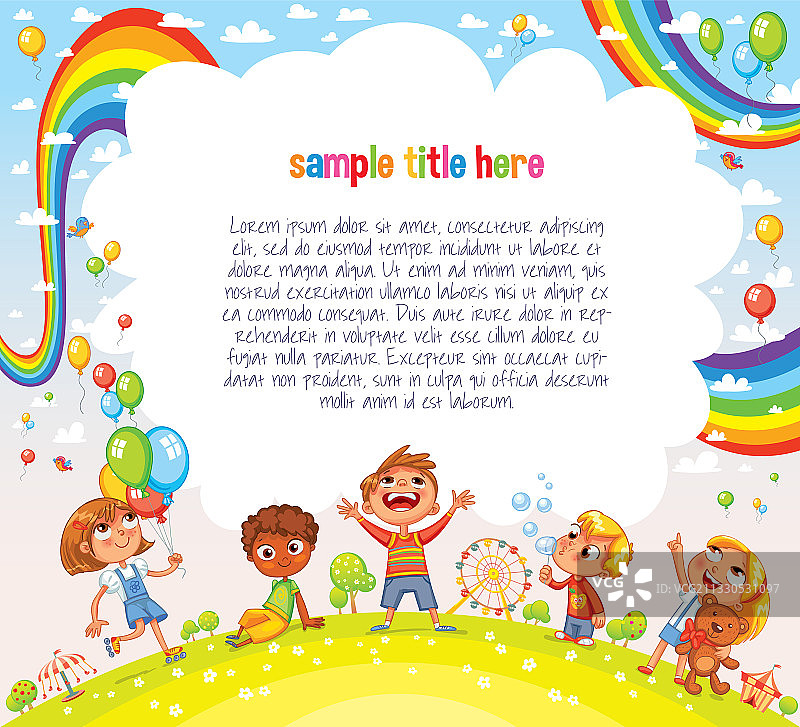 操场上的男孩和女孩图片素材