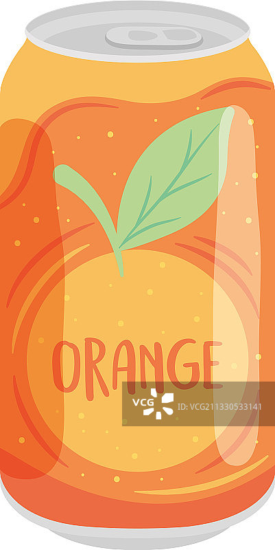 橙色苏打水罐图标彩色设计图片素材